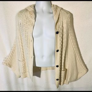 Rosie Neira Cream Cape Cardigan w/ Sleeve Opening
